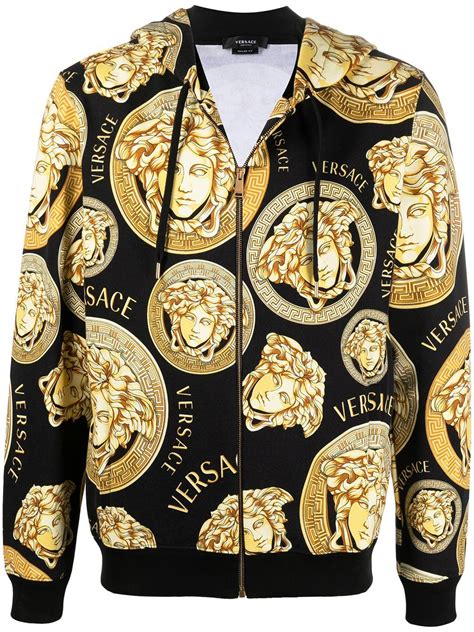 versace hoodie medusa gold|Versace Medusa print t shirt.